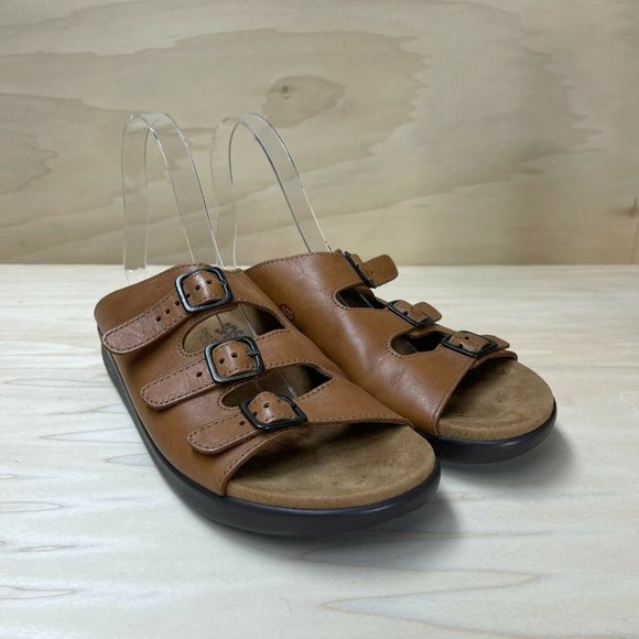 Sas Tripad Comfort Womens M9592966 Leather Buckle Brown Slide Sandals Size 10 N - Picture 2 of 8